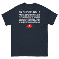 Thumbnail for T-shirt Suisse marine - Méditation climatique en montagne