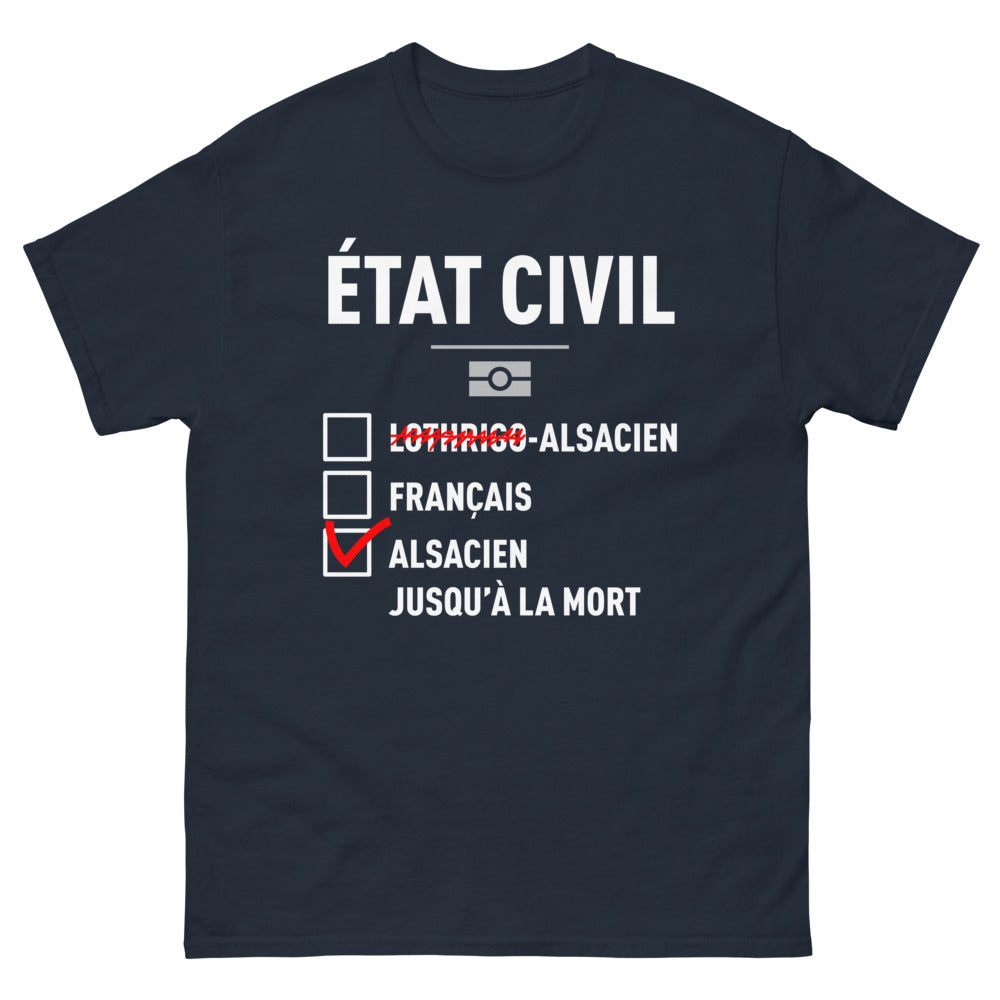 T-shirt Lotharingien marine - Français Alsacien jusqu'à la mort
