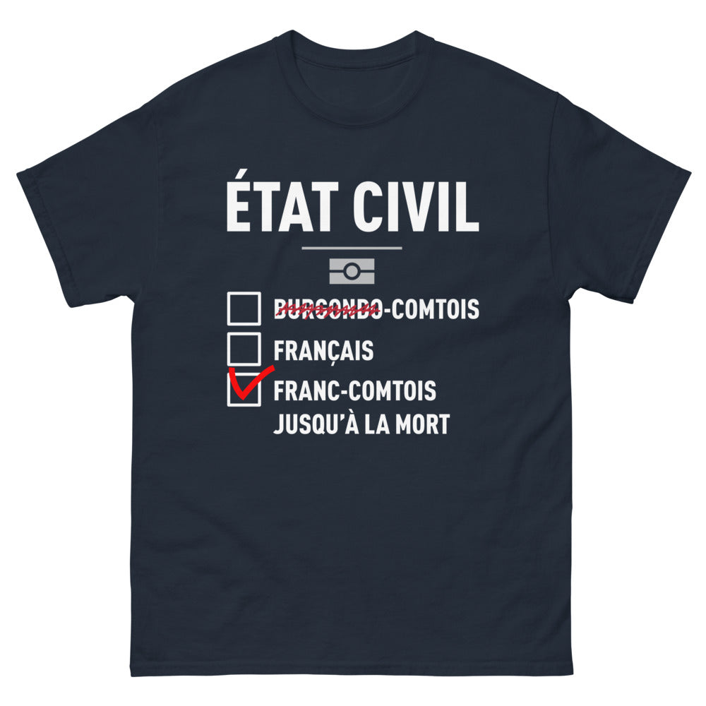 T-shirt Franc-Comtois marine - Fier jusqu'à la mort