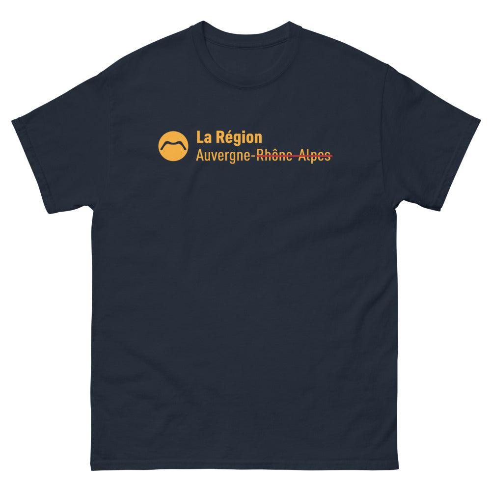 T-shirt Auvergne-Rhône-Alpes marine - Fierté régionale sobre