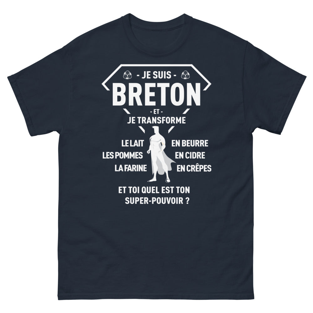 T-shirt Bretagne marine - Transformateur officiel de lait et pommes