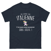 Thumbnail for T-shirt Italie bleu marine - Une journée sans italienne, humour et joie