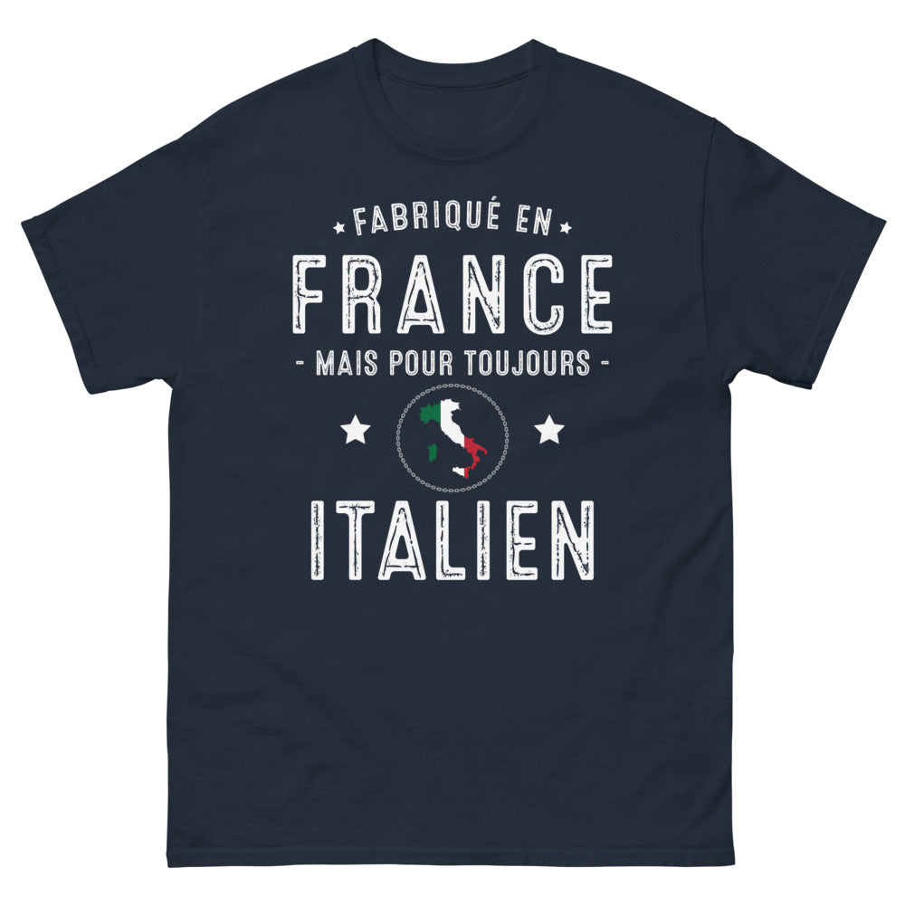 T-shirt Italie marine - Fabriqué en France, âme italienne