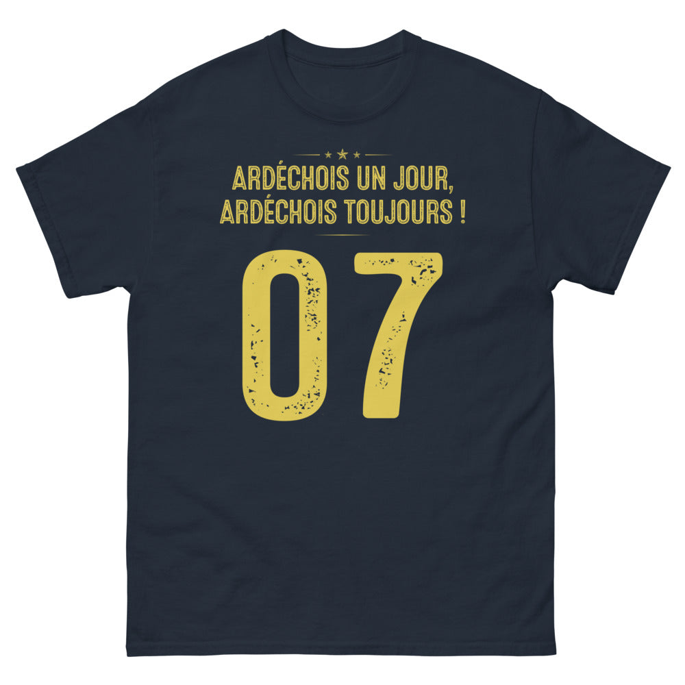 T-shirt Ardèche marine - Ardéchois un Jour, Ardéchois Toujours