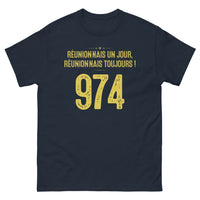 Thumbnail for T-shirt Réunion marine - Né un jour, Réunionnais toujours