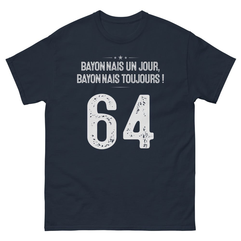 T-shirt Pays Basque marine - Bayonnais Un Jour, Bayonnais Toujours