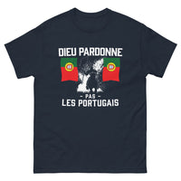 Thumbnail for T-shirt humour portugais marine - Dieu pardonne pas les Portugais