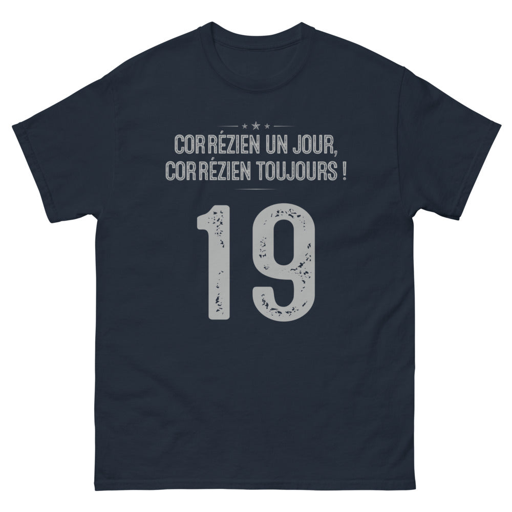 T-shirt Corrèze marine - Corrézien Un Jour, Corrézien Toujours