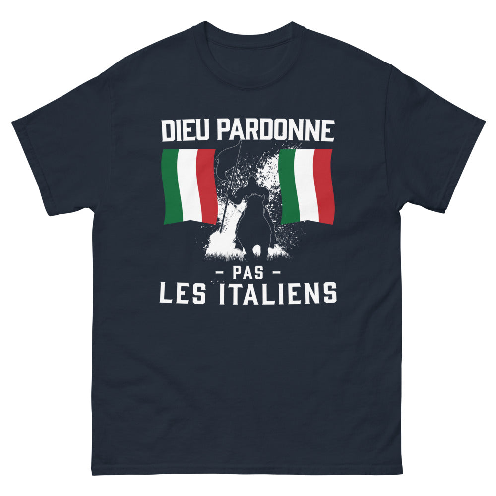 T-shirt humour italien marine - Dieu ne pardonne pas les Italiens