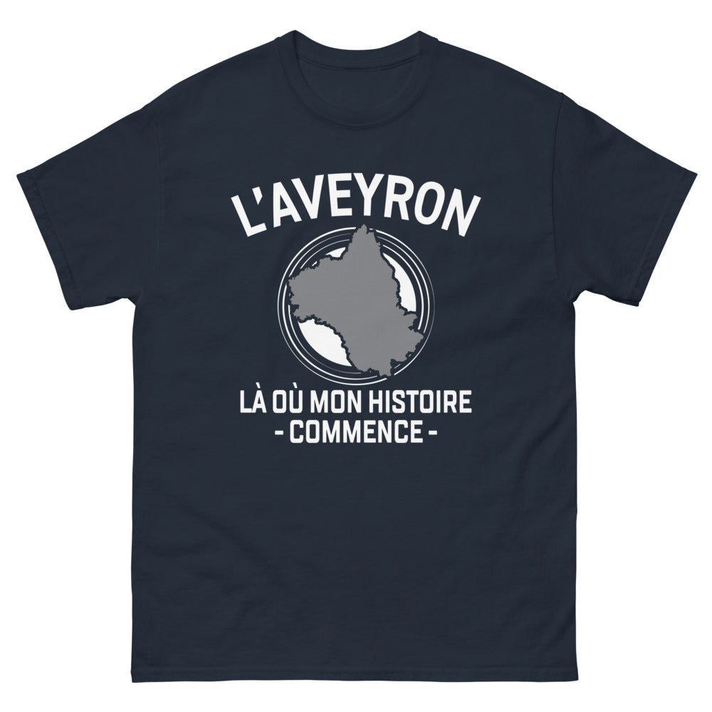T-shirt Aveyron marine - Là où mon histoire commence