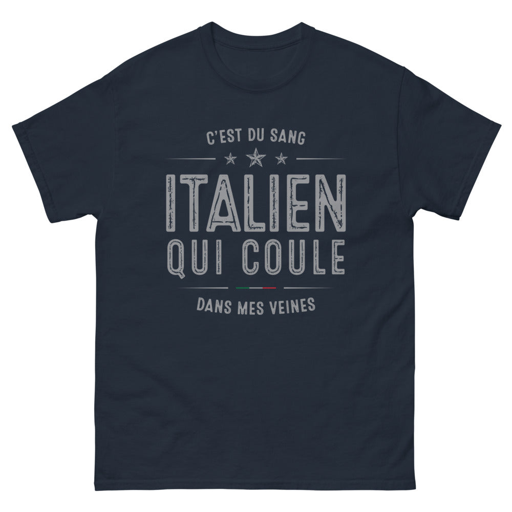 T-shirt Italie marine - C'est du Sang Italien qui Coule