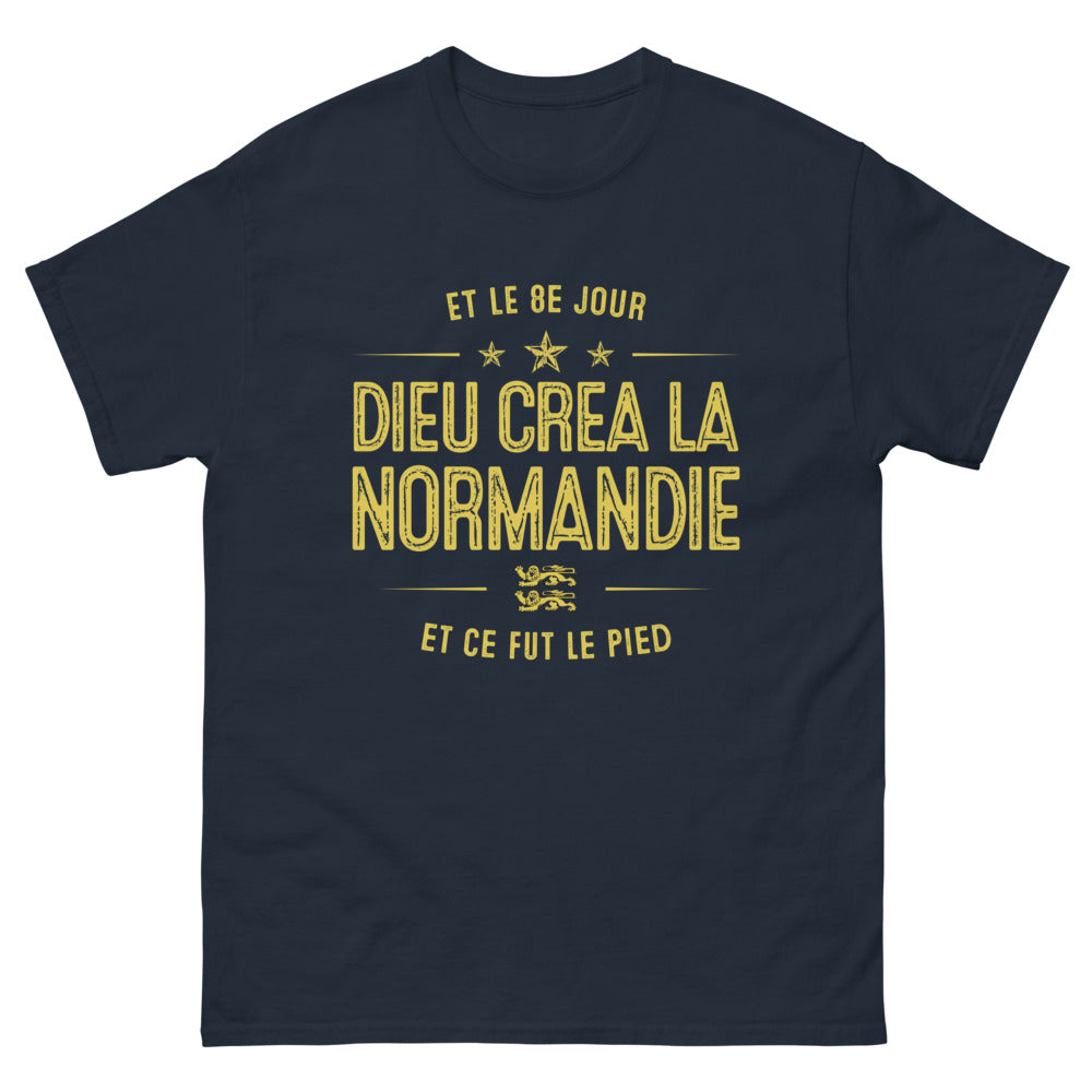 T-shirt Normandie marine - Et le 8e jour, Dieu créa la Normandie