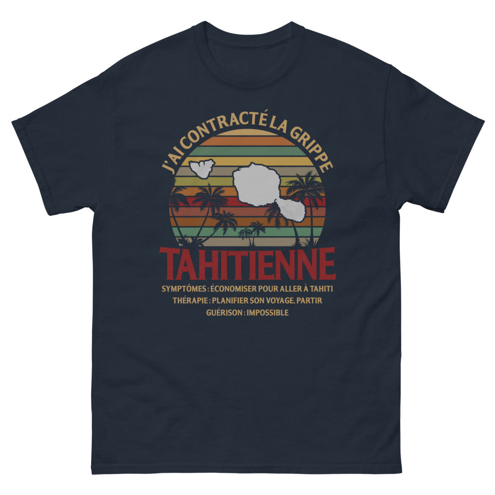 T-shirt Tahiti marine - J'ai Contracté la Grippe Tahitienne