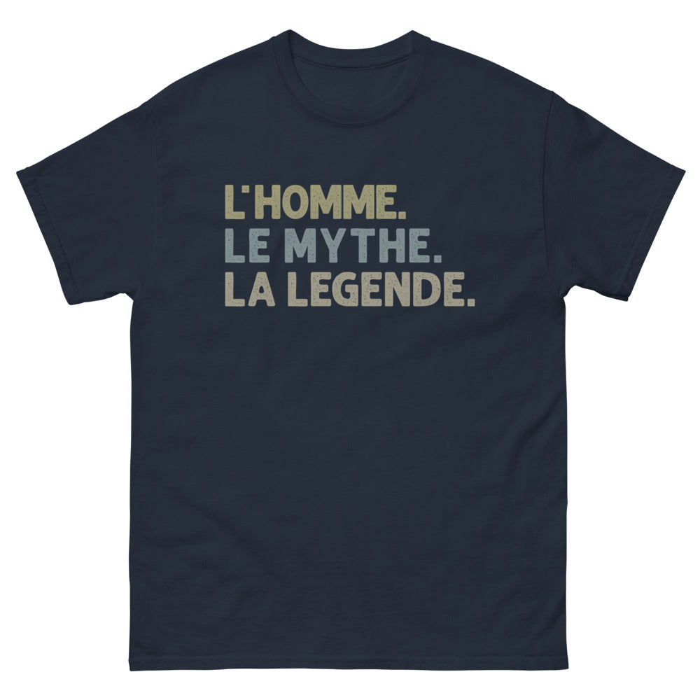 T-shirt homme marine - L'homme, le Mythe, la Légende