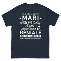 Thumbnail for T-shirt Bretagne marine - Fier mari d'une Bretonne merveilleuse