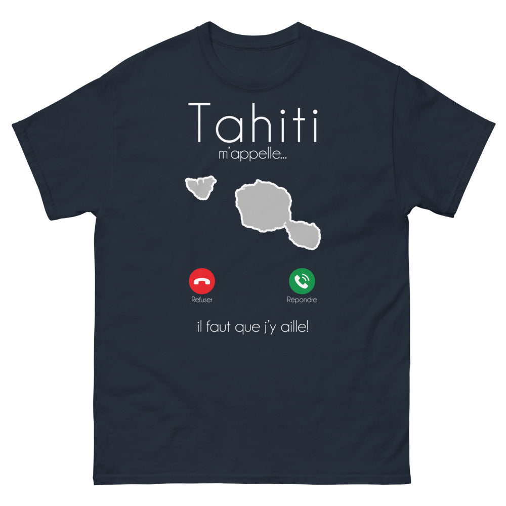 T-shirt Tahiti marine - Tahiti, m'appelle, il faut que j'y aille