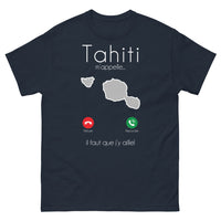 Thumbnail for T-shirt Tahiti marine - Tahiti, m'appelle, il faut que j'y aille