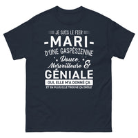Thumbnail for T-shirt Gaspésie marine - Fier mari d'une Gaspésienne douce