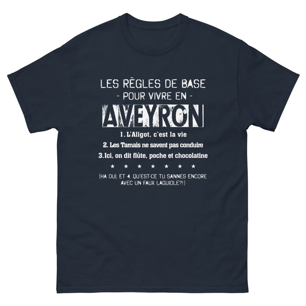 T-shirt Aveyron marine - Règles de vie en Aveyron
