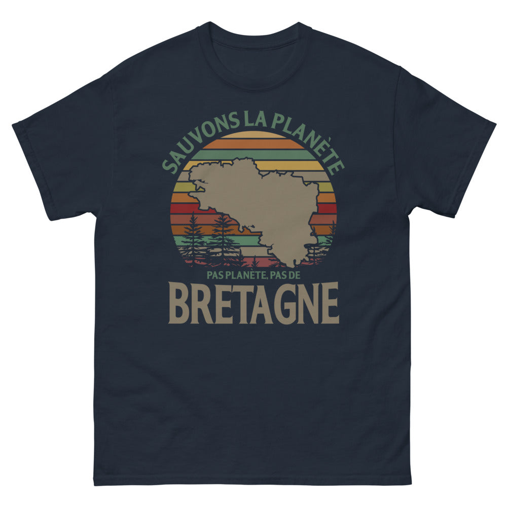 T-shirt Bretagne marine - Sauvons la planète, pas la Bretagne