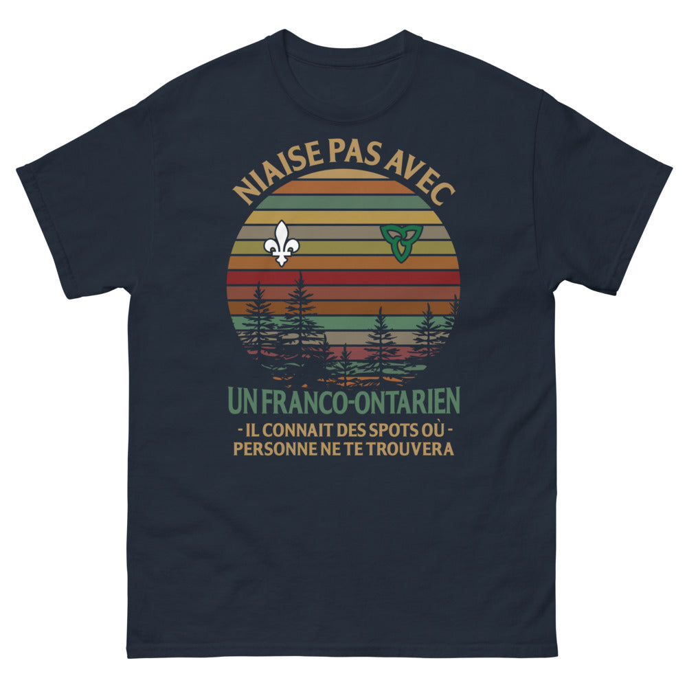 T-shirt Franco-Ontarien marine - Ne sous-estime pas un Franco-Ontarien