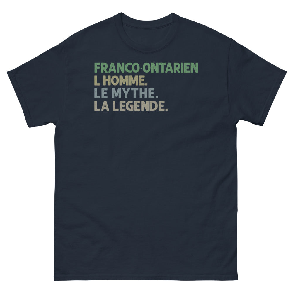 T-shirt Franco-Ontarien marine - L'Homme, Le Mythe, La Légende