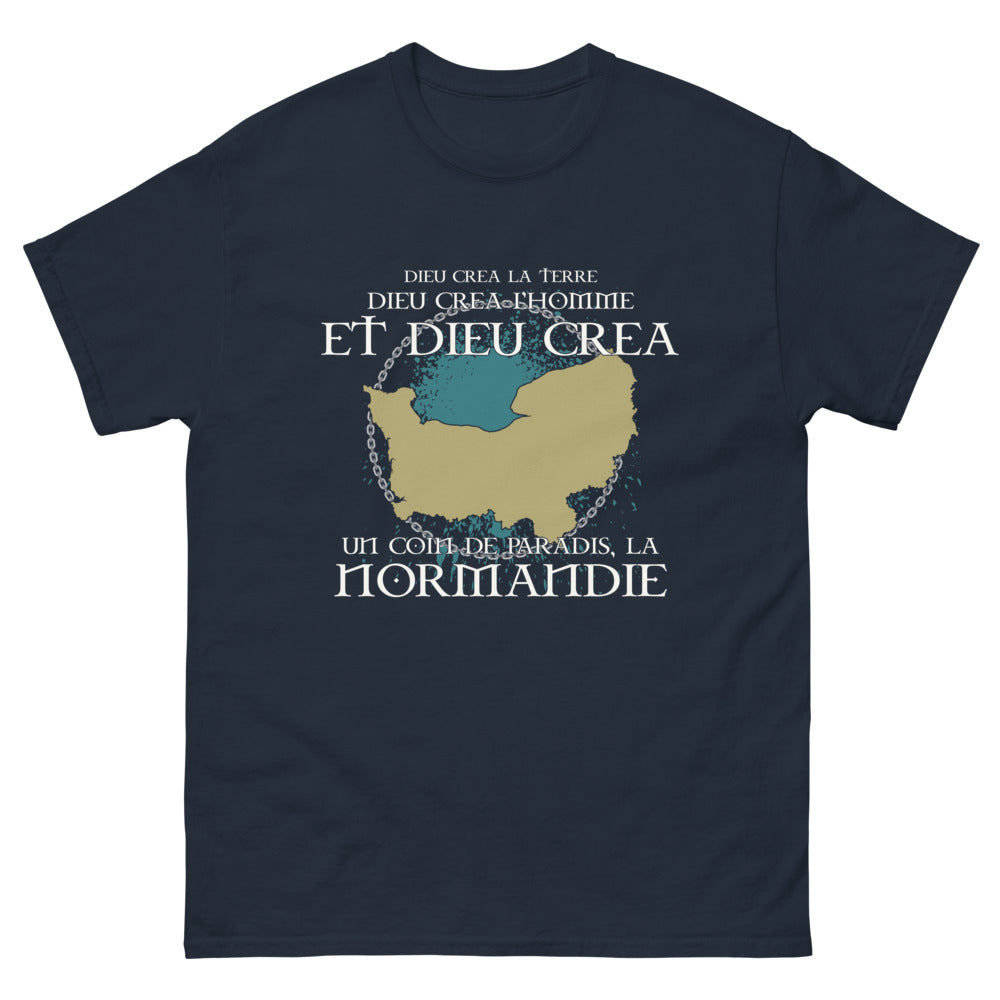 T-shirt Normandie marine - Un coin de paradis à porter