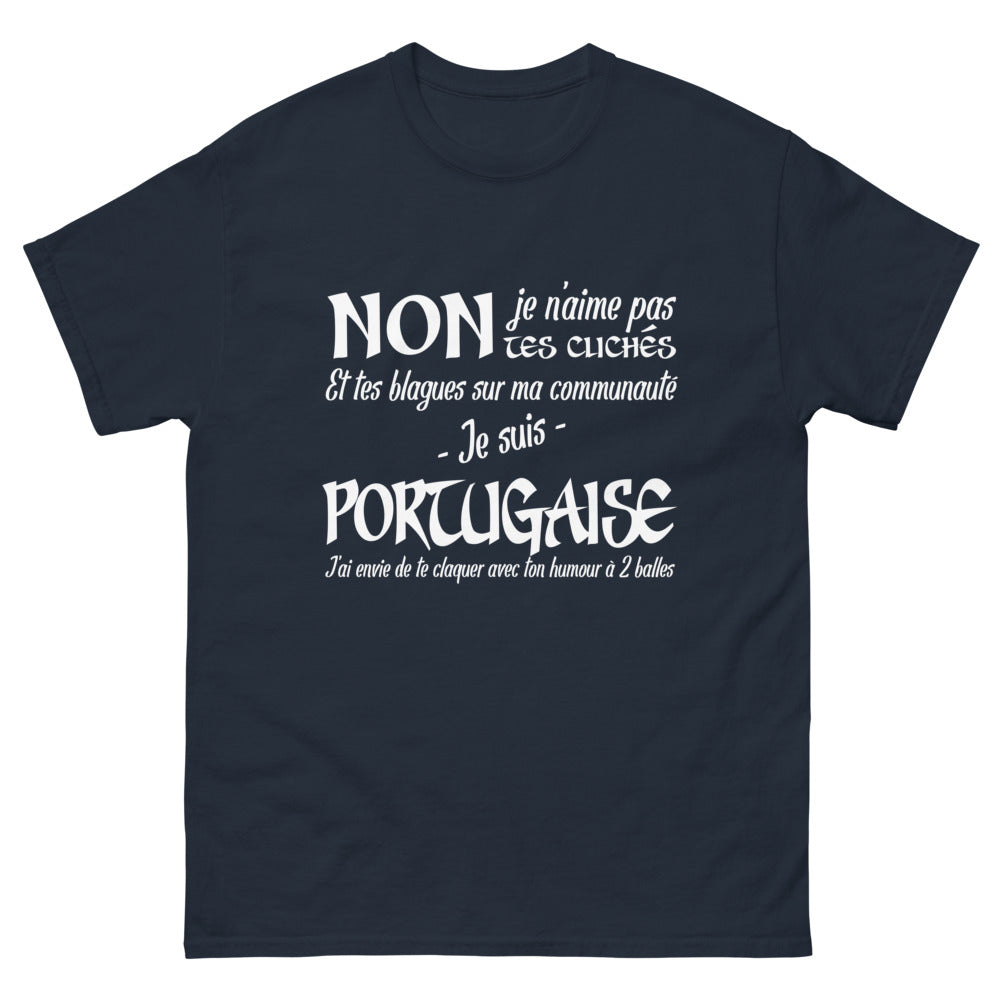 T-shirt Portugal marine - Non, je n'aime pas tes clichés