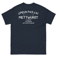 Thumbnail for T-shirt Alsace marine - J'peux pas, j'ai Mettwurst au petit-déj'