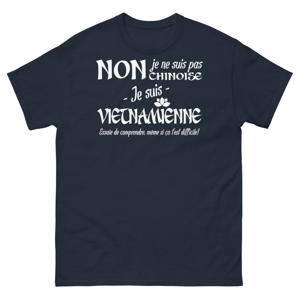 T-shirt Vietnam marine - Je ne suis pas chinoise, je suis vietnamienne