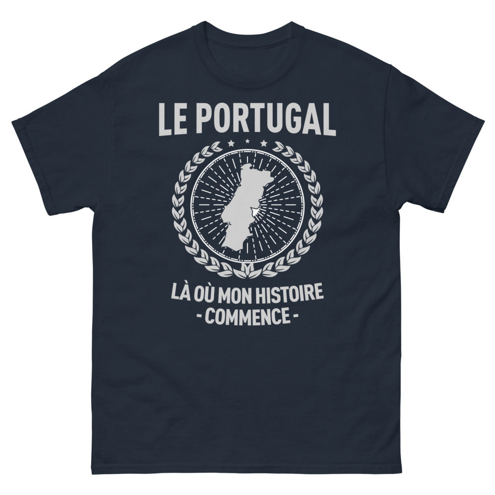 T-shirt Portugal marine - Là où mon histoire commence