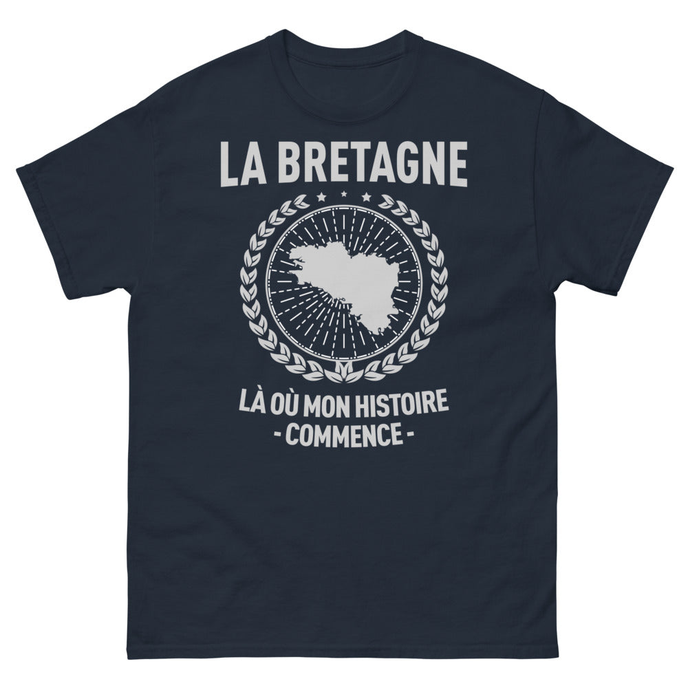 T-shirt Bretagne marine - Là où mon histoire commence