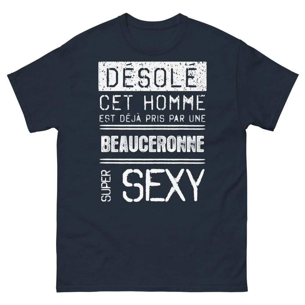 T-shirt Beauceronne marine - Désolé, cet homme est déjà pris