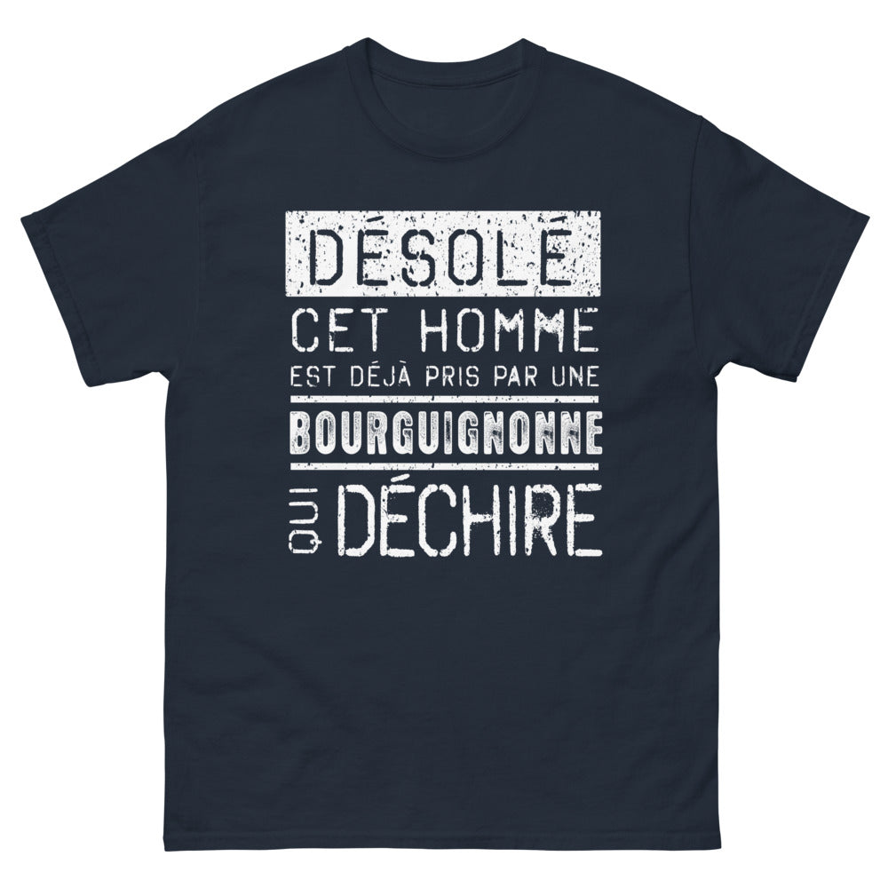 T-shirt Bourgogne marine - Désolé cet homme est déjà pris