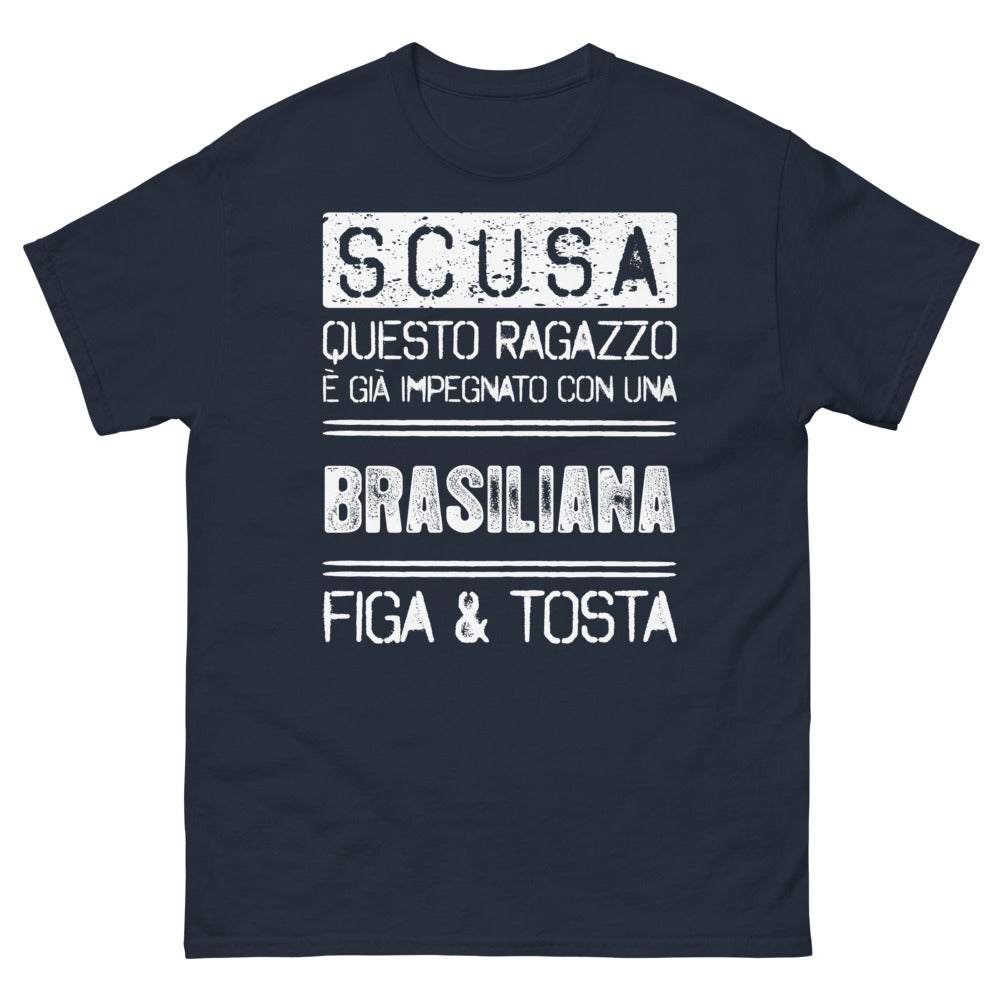 T-Shirt Italia blu - Impegnato con una brasiliana figa tosta