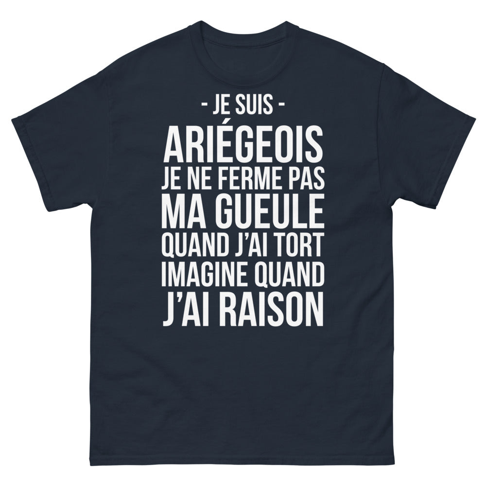 T-shirt Ariège marine - Je suis ariégeois, je ne ferme pas ma gueule