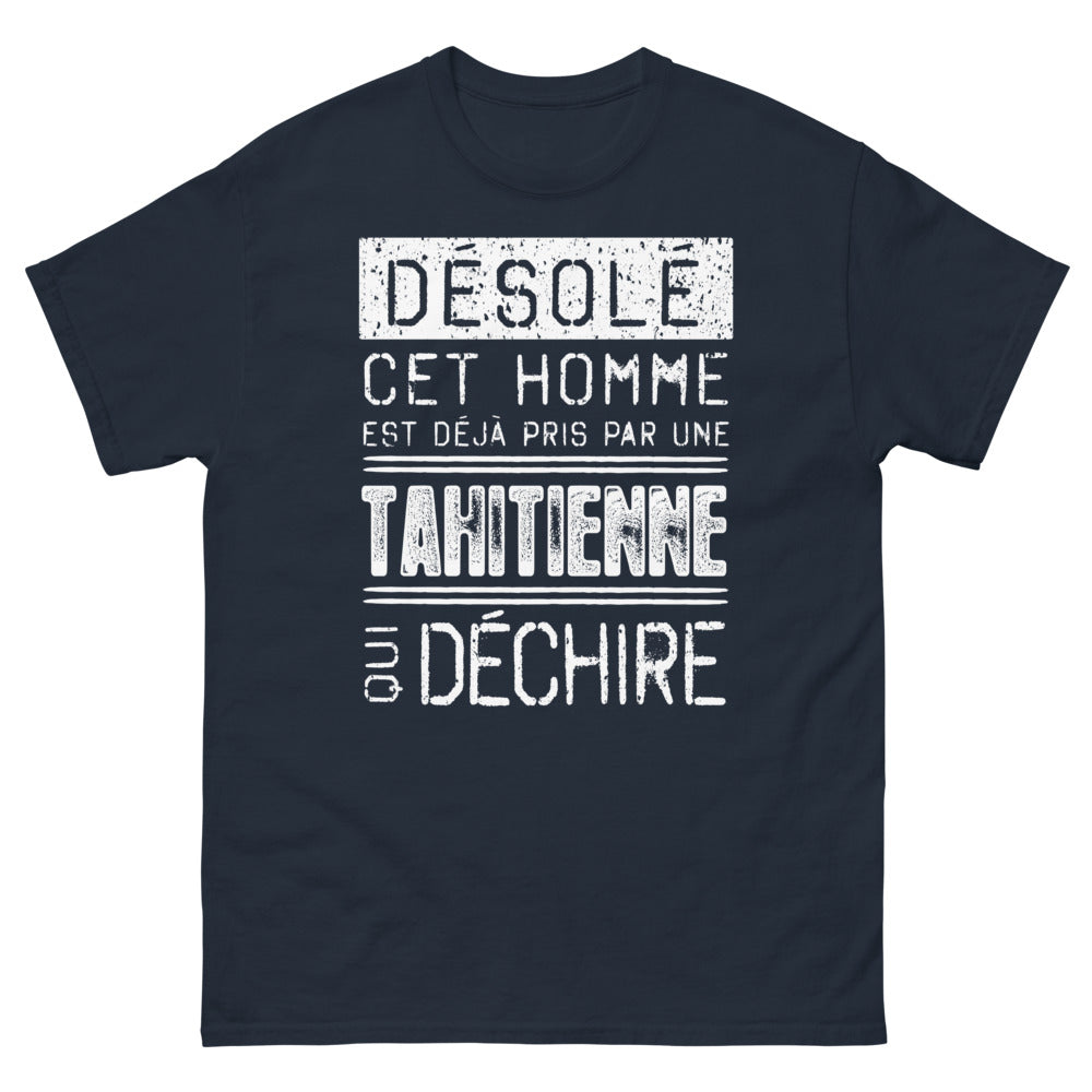 T-shirt Tahiti marine - Désolé cet homme est déjà pris