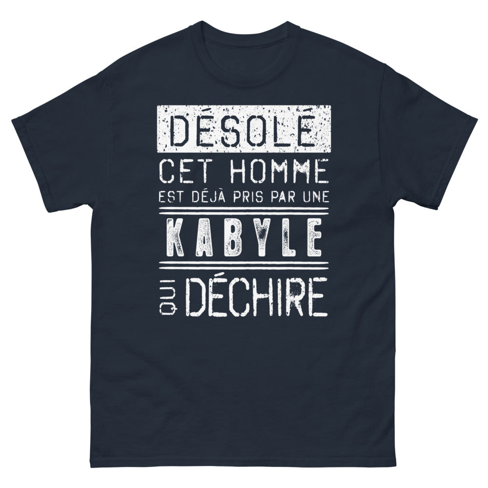 T-shirt Kabyle marine - Désolé cet homme est déjà pris