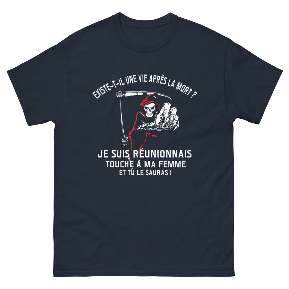 T-shirt Réunionnais marine - Existe-t-il une vie après la mort ?