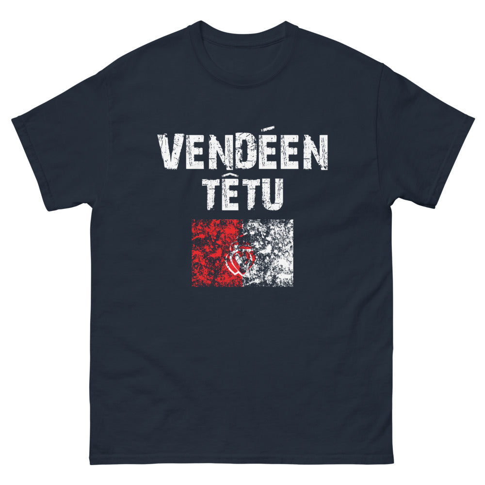 T-shirt Vendéen marine - Vendéen Têtu avec humour