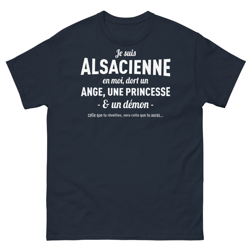 T-shirt Alsacienne marine - Je suis alsacienne : ange, princesse, démon