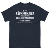 Thumbnail for T-shirt Réunionnais marine - Je suis Réunionnaise : ange, princesse, démon