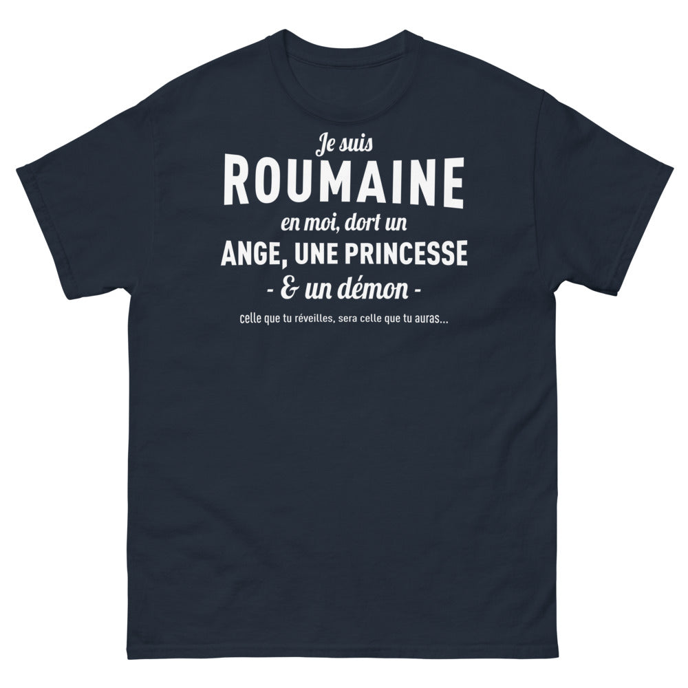 T-shirt Roumain marine - Je suis Roumaine : Ange, Princesse, ou Démon
