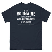 Thumbnail for T-shirt Roumain marine - Je suis Roumaine : Ange, Princesse, ou Démon