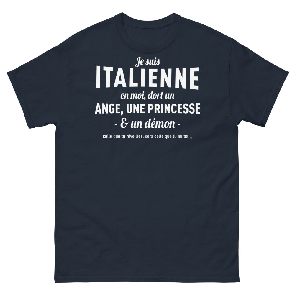T-shirt Italie marine - Je suis Italienne : ange, princesse, démon