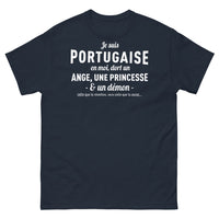 Thumbnail for T-shirt Portugal marine - Je suis Portugaise : ange, princesse, démon