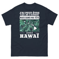 Thumbnail for T-shirt Hawaï noir dos - J'ai peut-être l'air de t'écouter
