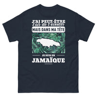 Thumbnail for T-shirt Jamaïque marine - J'ai l'air d'écouter, rêve de plage