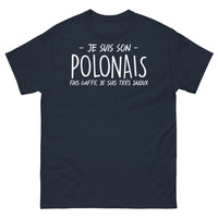 Thumbnail for T-shirt Pologne marine - Je suis son Polonais, fais gaffe