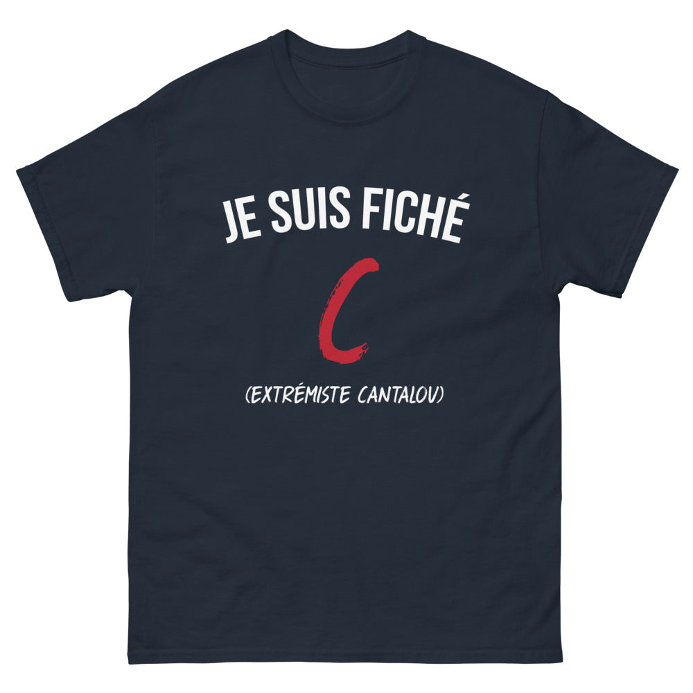 T-shirt Cantal marine - Je suis fiché extrémiste cantalou